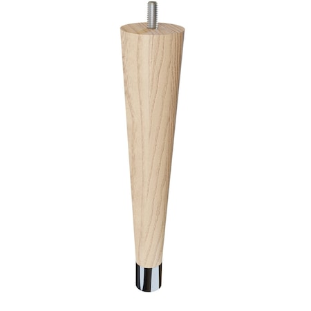 Designs Of Distinction 9" Round Tapered Leg with bolt and 1" Chrome Ferrule - Ash 01240009ASCR6